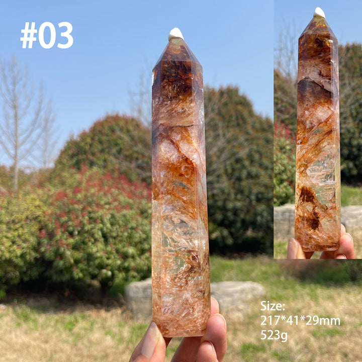 Unique,Natural Fire Quartz Crystal Point