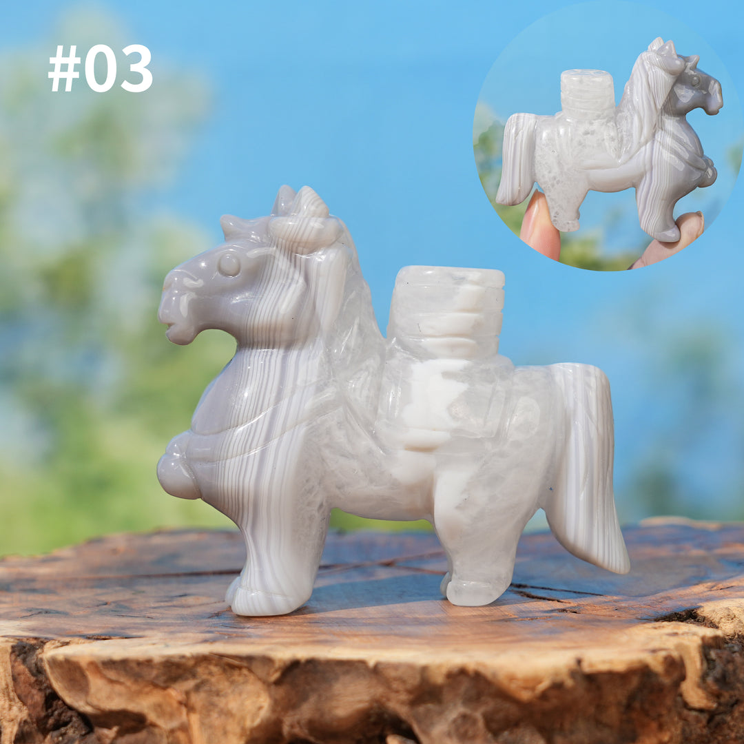 Unique,Natural Carving Agate Horse