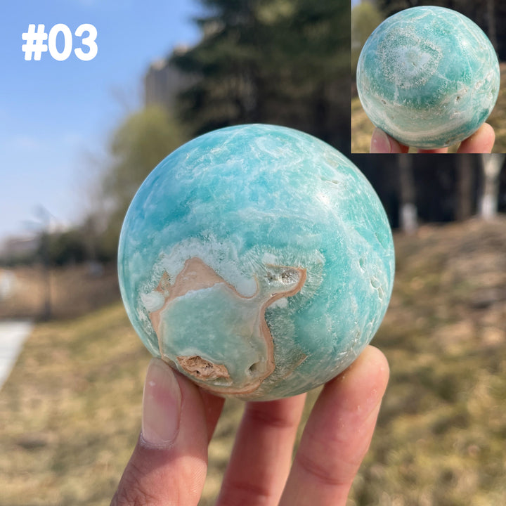 Unique,Imperfect Natural Crystal Hemimorphite Sphere
