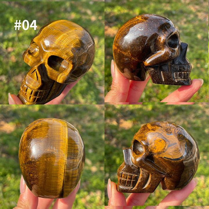 Unique,Natural Crystal Tiger Eye Skull