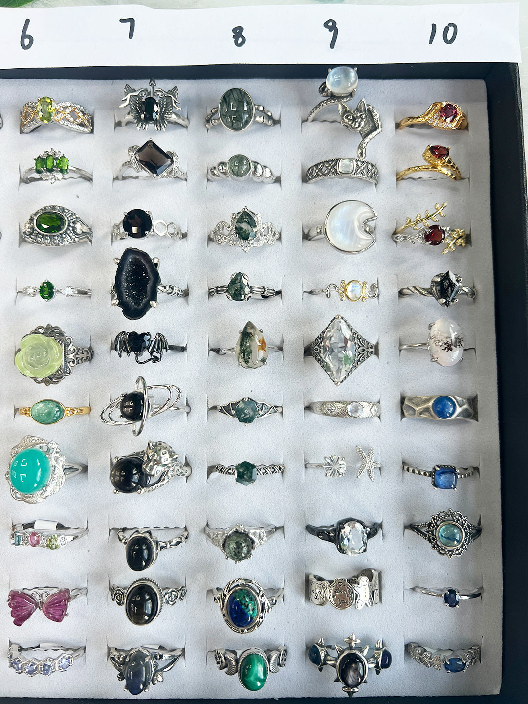 Unique,Crystal Rings-2,S925