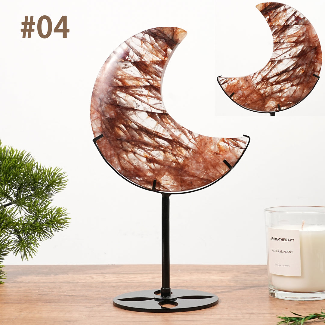 Unique, Natural Fire Quartz Moon