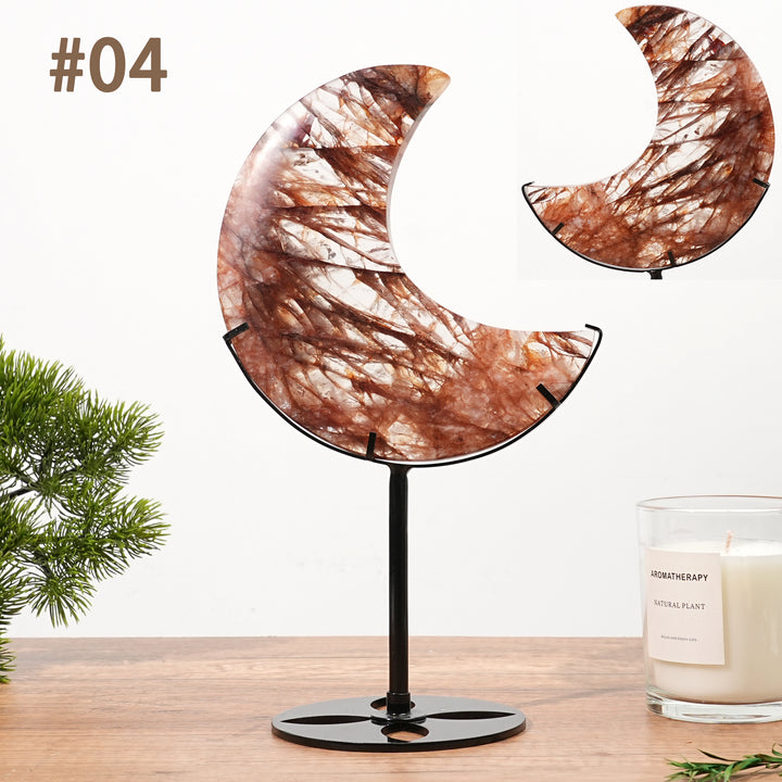 Unique, Natural Fire Quartz Moon