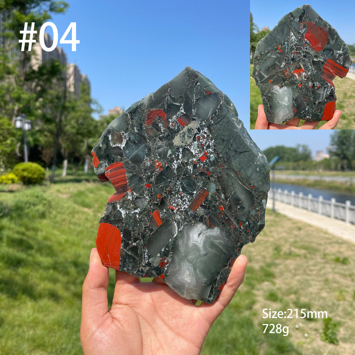 Unique,Natural Large African Bloodstone Crystal Slice
