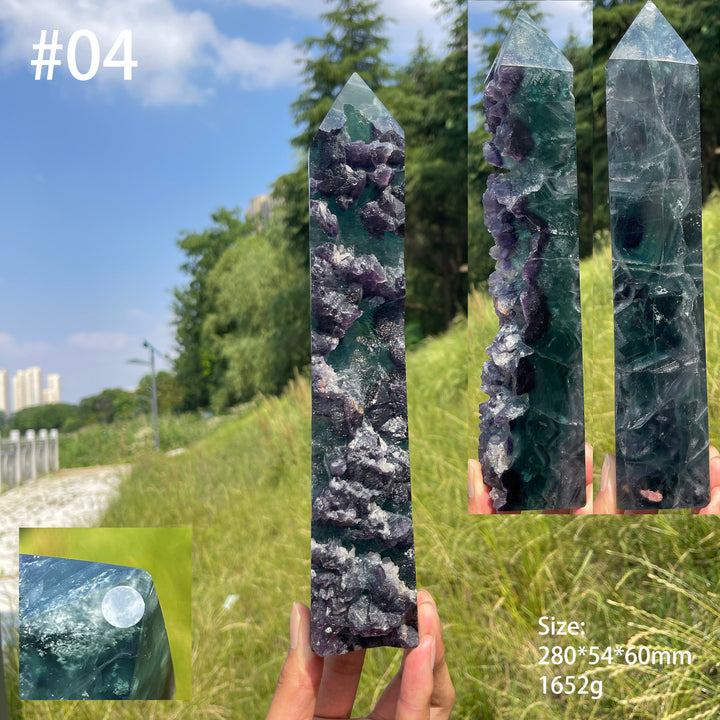 Imperfect,Unique Natural Fluorite Raw Crystal Point