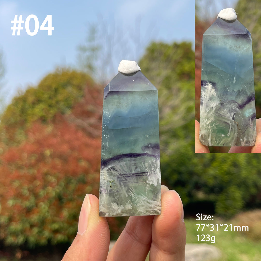 Unique,Natural Feather Fluorite Crystal Point