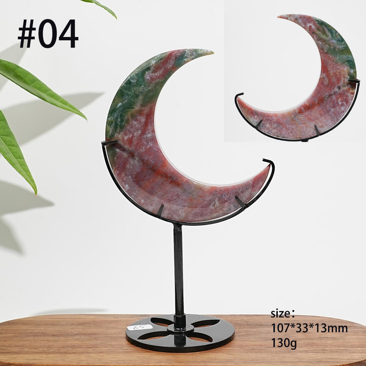 Unique,Natural Crystal Ocean Jasper Crescent Moon