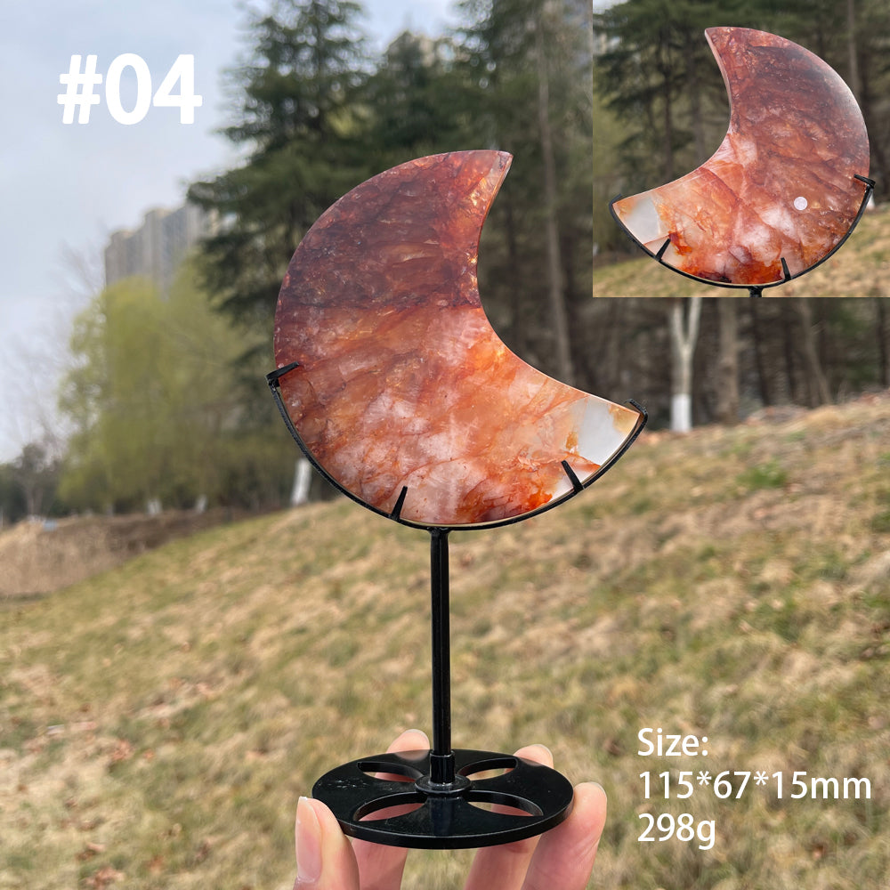 Unique,Imperfect Natural Fire Quartz Moon