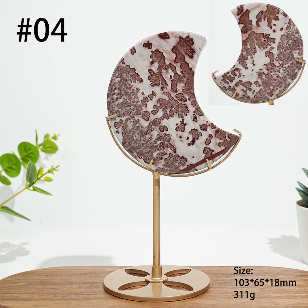 Unique,Natural Beautiful Picture Jasper Moon On Stand