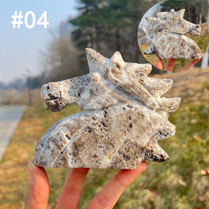 Unique,Natural Crystal Carving Agate Geode Unicorn