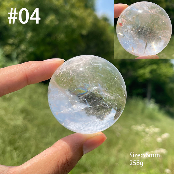 Unique,Natural Crystal Clear Quartz With Hematite Sphere