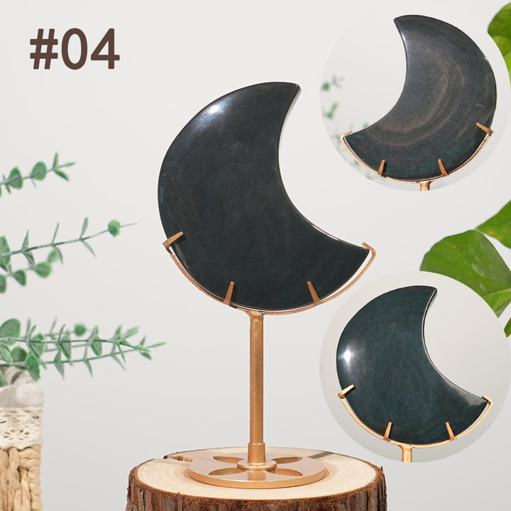 Unique,Natural Crystal Rainbow Obsidian Moon