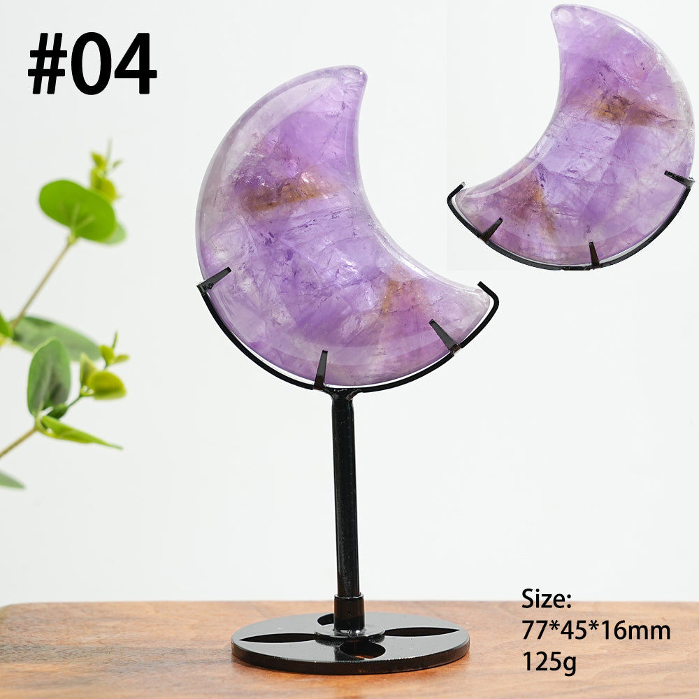 Unique,Natural Ametrine Crystal Carving Moon