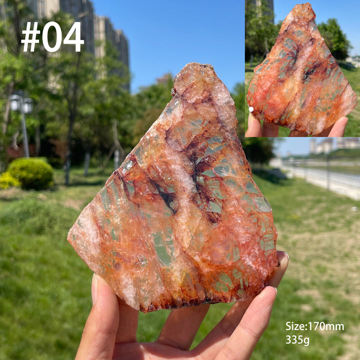 Unique,A Slightly Imperfect Natural Crystal Fire Quartz Slice
