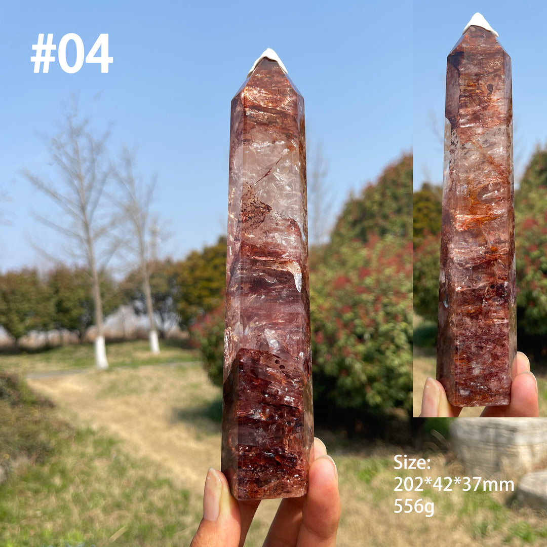 Unique,Natural Crystal Fire Quartz Point