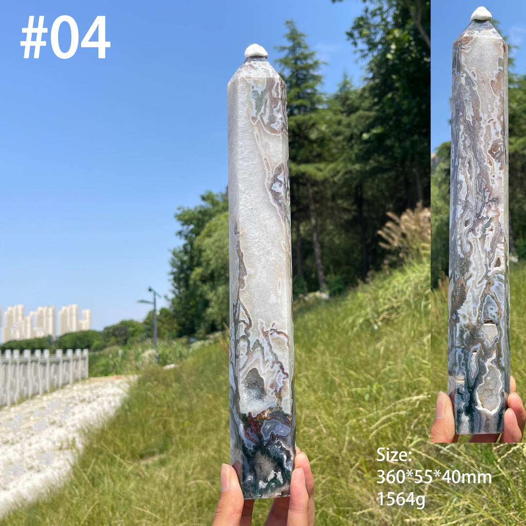 Unique,Natural Large Moss Agate Point