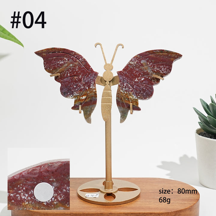 Unique,A Slightly Imperfect Natural Ocean Jasper Delicate Butterfly Wings