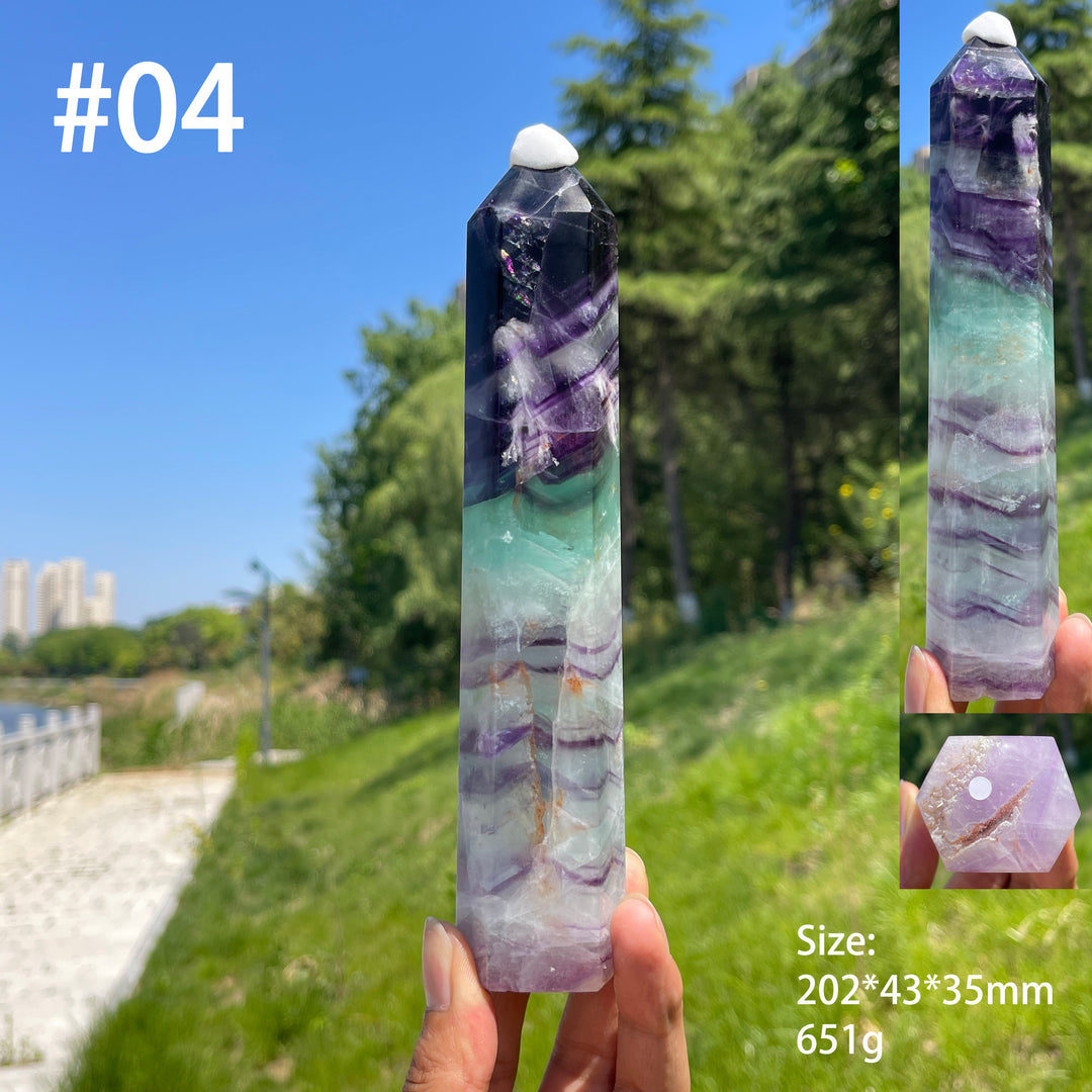 Unique,A Slightly Imperfect Natural Crystal Feather Fluorite Point