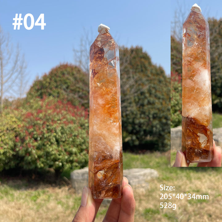 Unique,Natural Fire Quartz Crystal Point