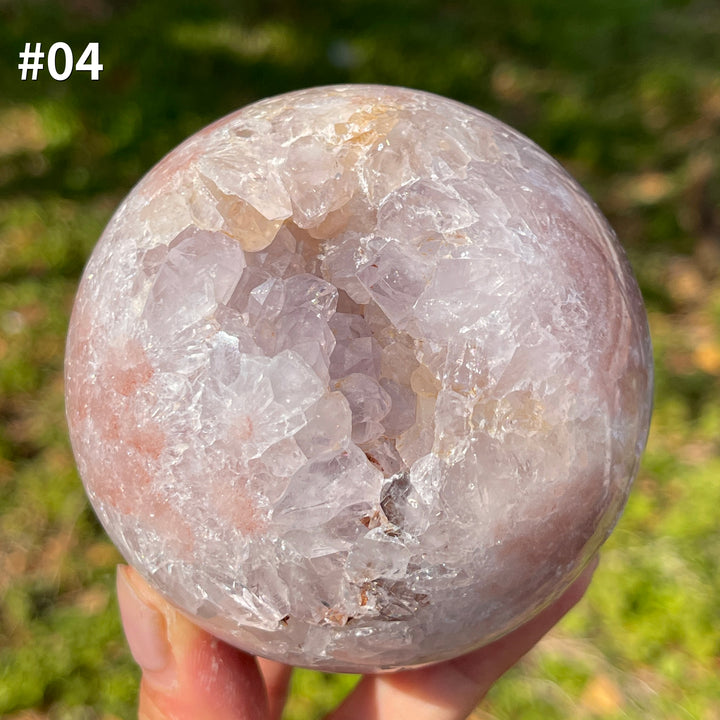 Unique,Natural Crystal Pink Amethyst Sphere