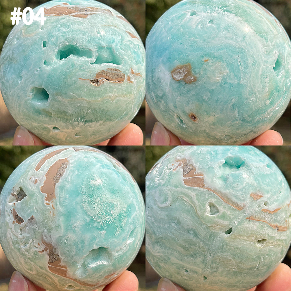 Unique,Imperfect Natural Crystal Hemimorphite Sphere