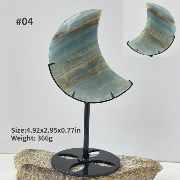 Unique, Natural Lemurian Aquatine Calcite Moon