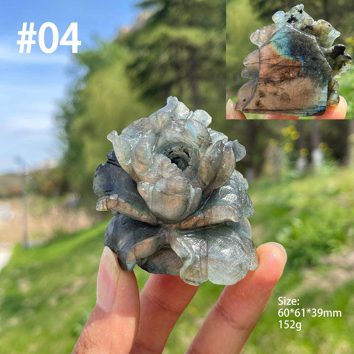 Unique,Natural Crystal Peony Flower Carving