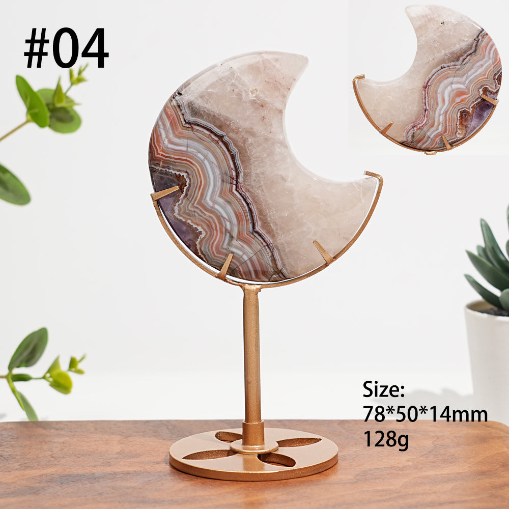 Unique,Natural Amethyst Agate Crystal Moon