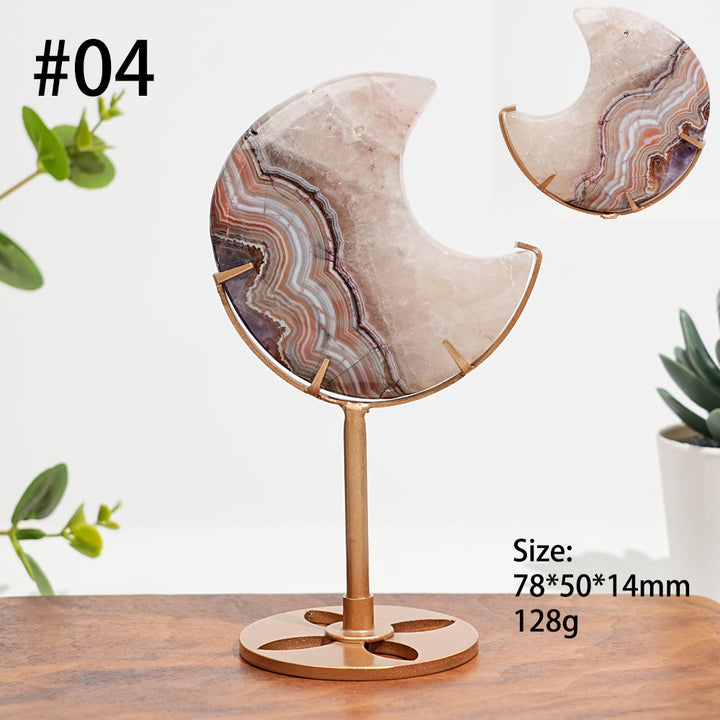 Unique,Natural Amethyst Agate Crystal Moon