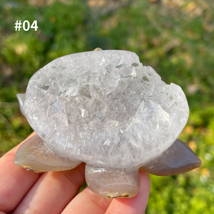 Unique,Natural Crystal Agate Geode Lotus