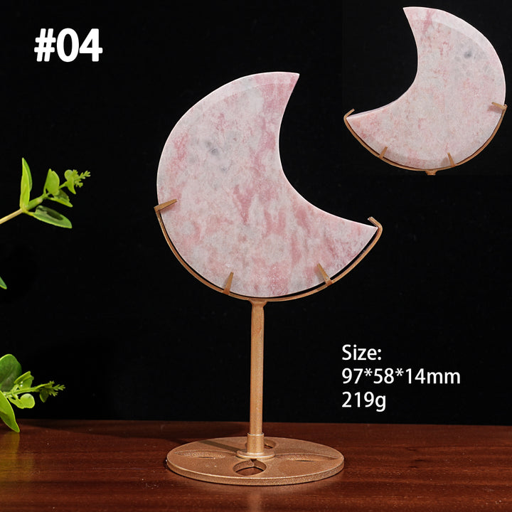 Unique,Natural Crystal Pink Opal Moon