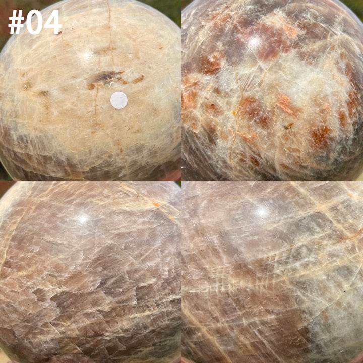 Unique,A Slightly Imperfect Crystal Sunstone-Moonstone Sphere