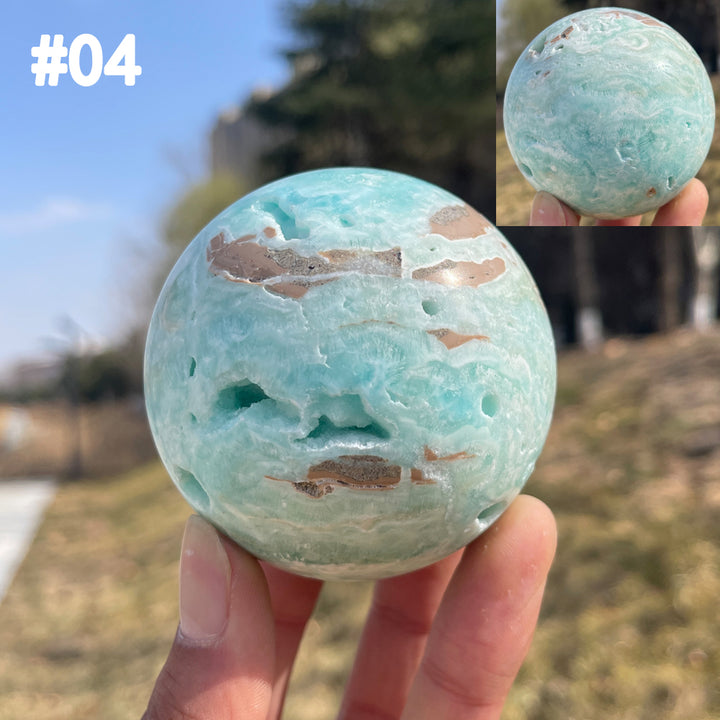 Unique,Imperfect Natural Crystal Hemimorphite Sphere