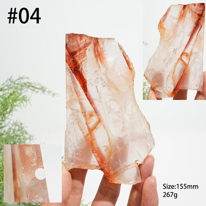 Unique,A Slightly Imperfect Natural Vibrant Fire Quartz Slice