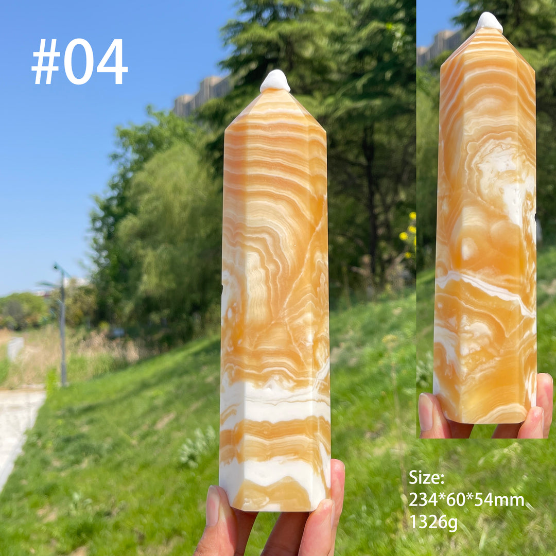 Unique,Natural Large Yellow Calcite Point