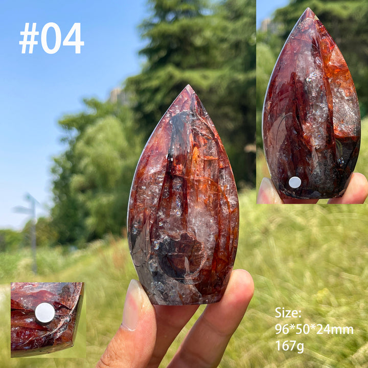 Unique,A Slightly Imperfect Natural Fire Quartz Crystal Teardrop