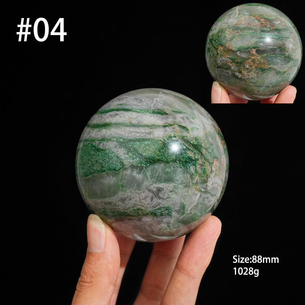 Unique,Natural Earthy African Green Jade Sphere
