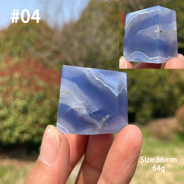 Unique, Natural Crystal Top Blue Agate Freeform