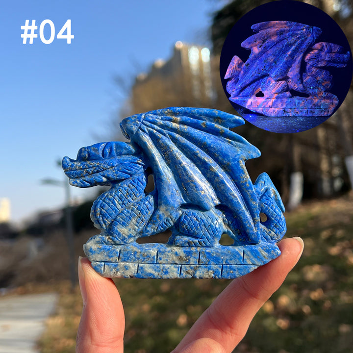 Unique,Natural Crystal Carving Lapis Lazuli Dragon