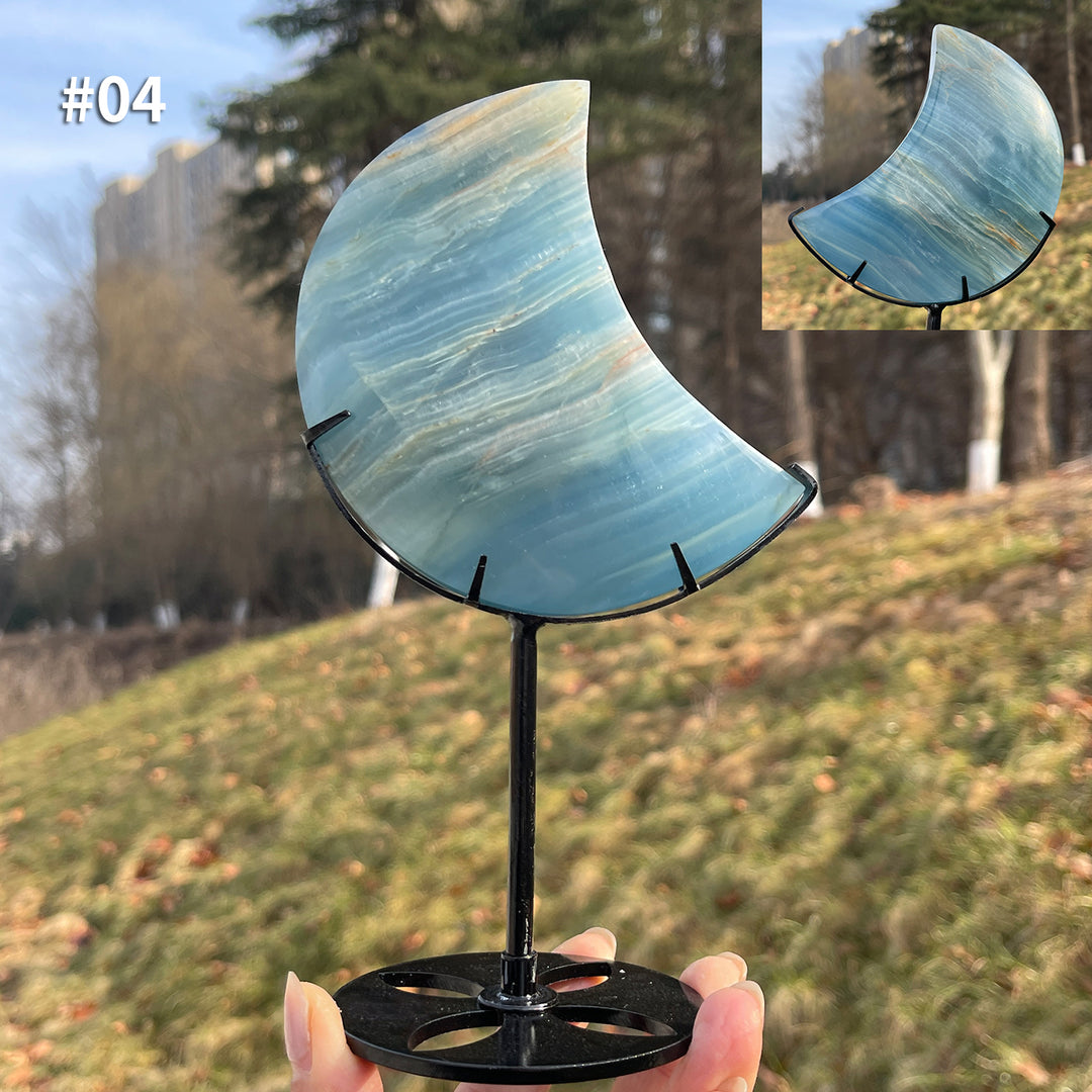 Unique,Natural Lemurian Aquatine Calcite Moon