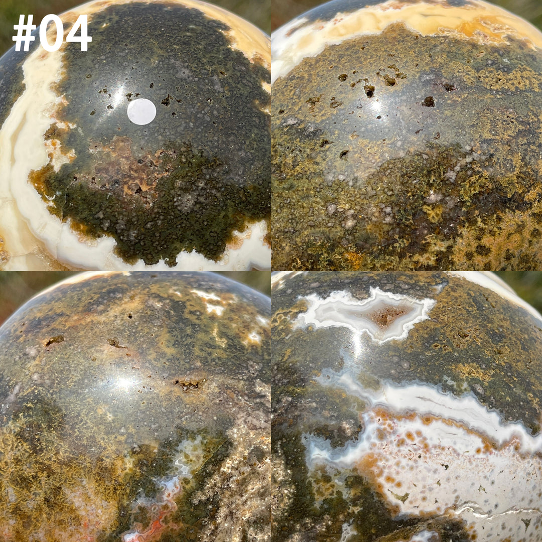 Unique,A Slightly Imperfect Crystal Natural Ocean Jasper Sphere