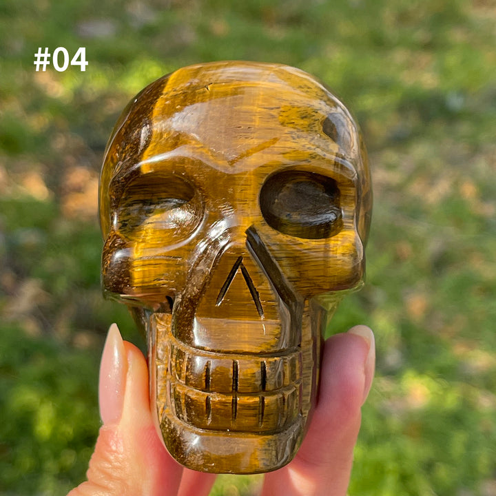 Unique,Natural Crystal Tiger Eye Skull