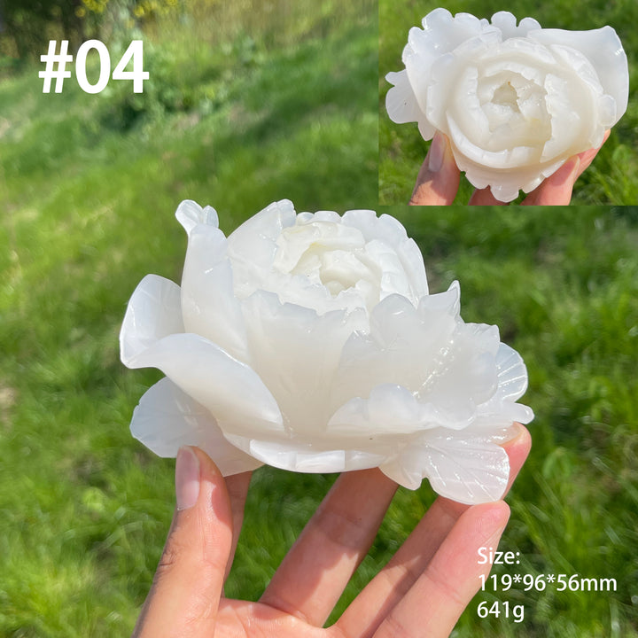 Unique,Natural Crystal Afghanistan Jade Peony Carving
