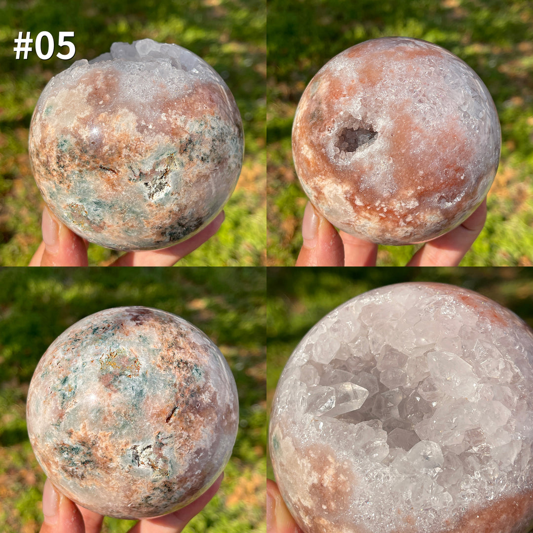 Unique,Natural Crystal Pink Amethyst Sphere