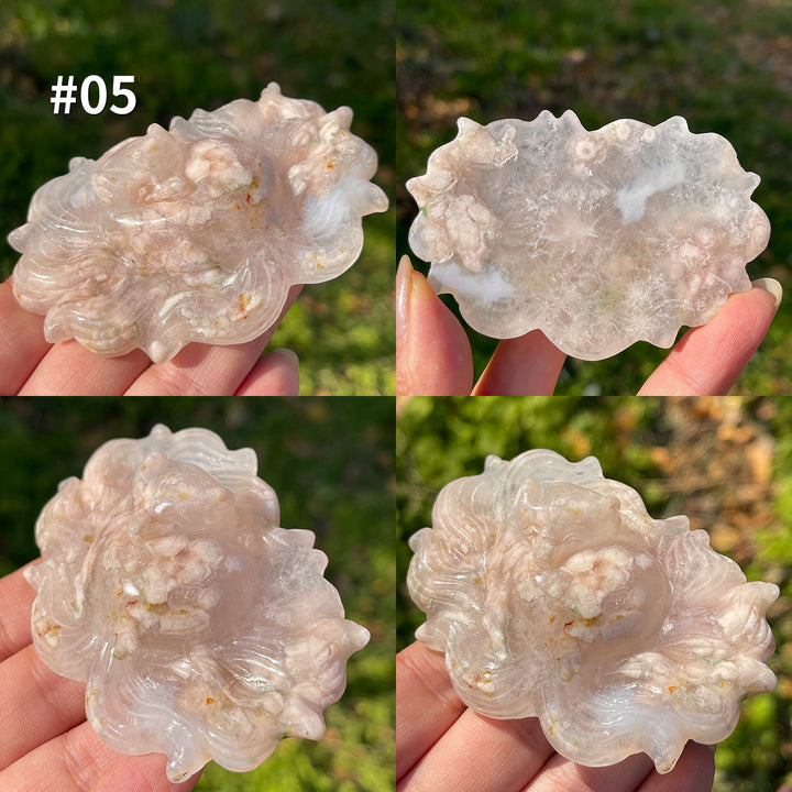 Unique,Natural Crystal Flower Agate Nine-Tailed Fox