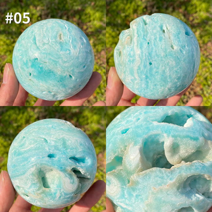 Unique,Natural Crystal Hemimorphite Sphere