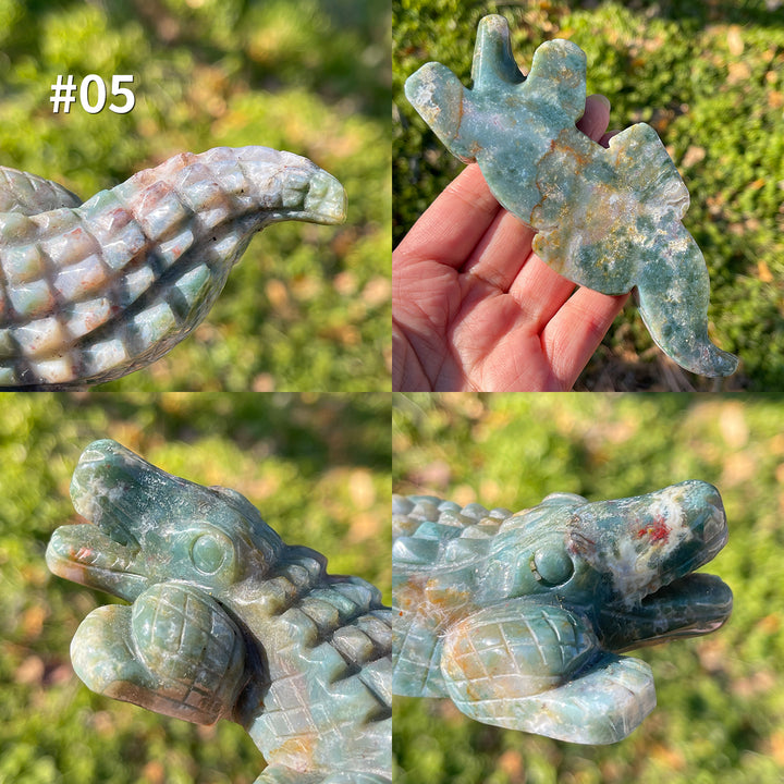 Unique,Natural Crystal Ocean Jasper Crocodile