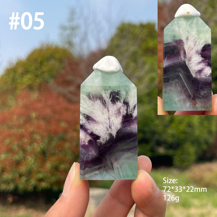 Unique,Natural Feather Fluorite Crystal Point