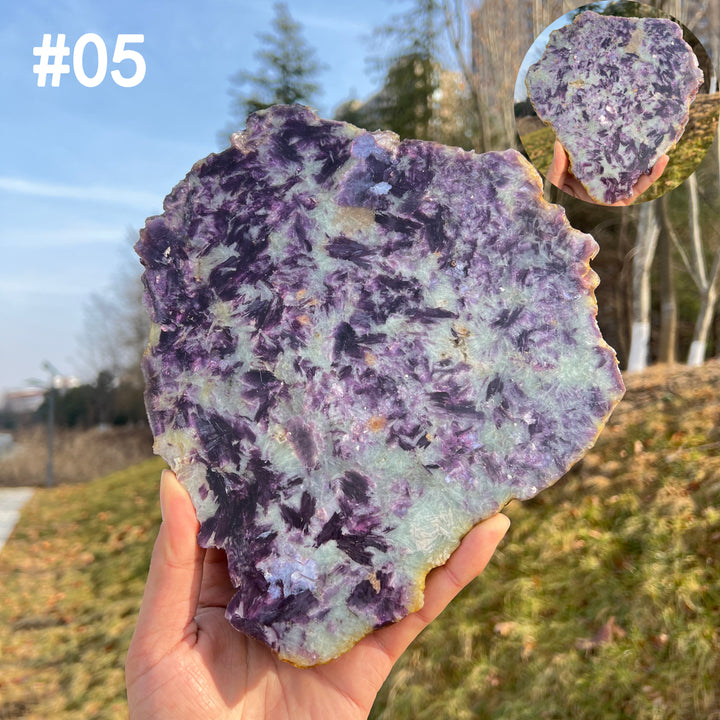 Unique,Imperfect Natural Lepidolite Slice