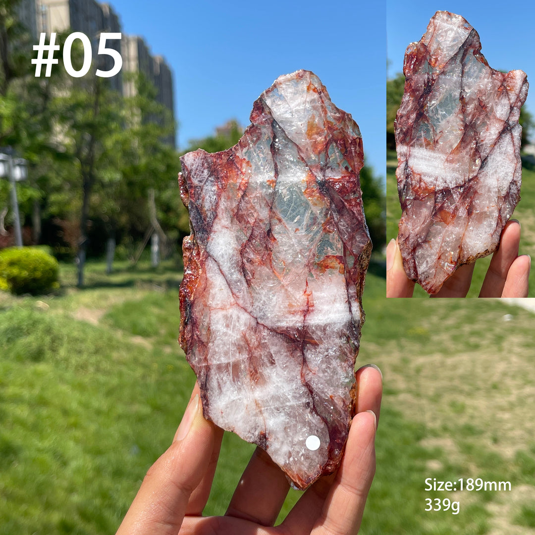 Unique,A Slightly Imperfect Natural Crystal Fire Quartz Slice